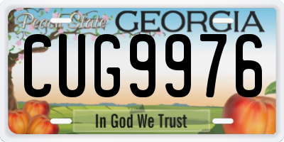 GA license plate CUG9976