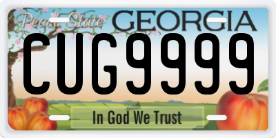 GA license plate CUG9999
