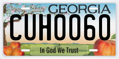 GA license plate CUH0060