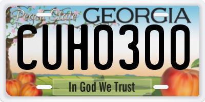 GA license plate CUH0300