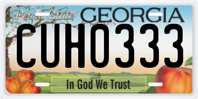GA license plate CUH0333