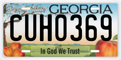 GA license plate CUH0369