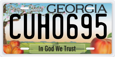 GA license plate CUH0695