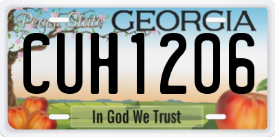 GA license plate CUH1206