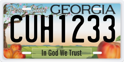GA license plate CUH1233