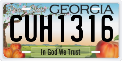 GA license plate CUH1316