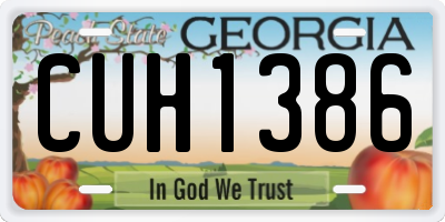 GA license plate CUH1386