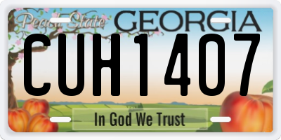 GA license plate CUH1407