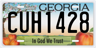 GA license plate CUH1428
