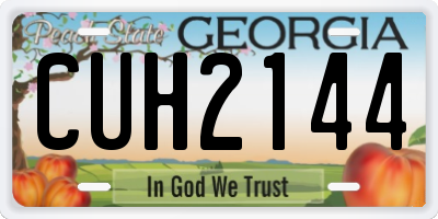 GA license plate CUH2144