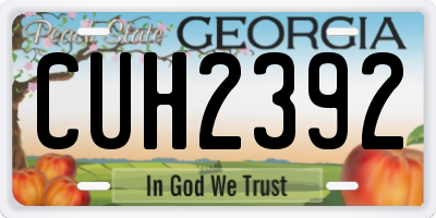 GA license plate CUH2392