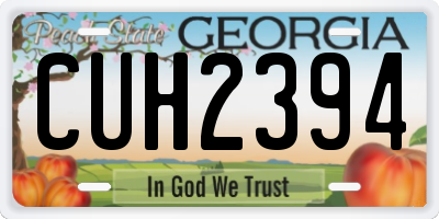 GA license plate CUH2394
