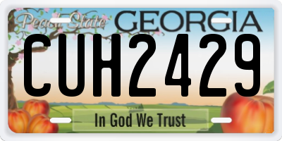 GA license plate CUH2429
