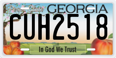 GA license plate CUH2518