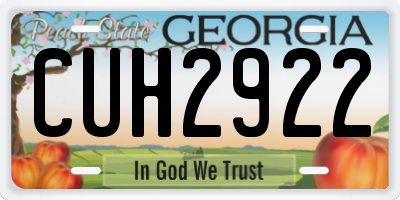 GA license plate CUH2922