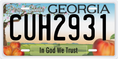 GA license plate CUH2931