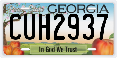 GA license plate CUH2937