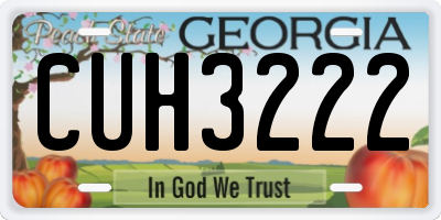 GA license plate CUH3222
