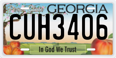 GA license plate CUH3406