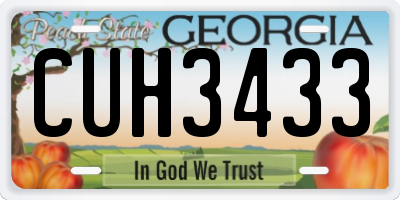 GA license plate CUH3433