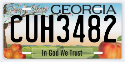GA license plate CUH3482