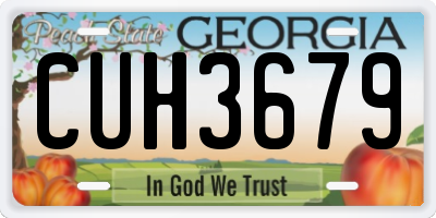 GA license plate CUH3679