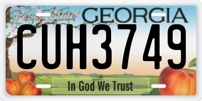 GA license plate CUH3749
