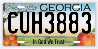 GA license plate CUH3883