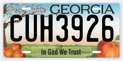 GA license plate CUH3926