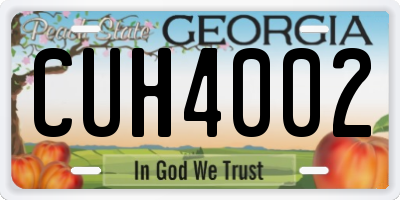 GA license plate CUH4002