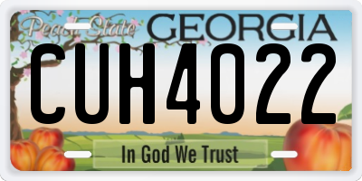 GA license plate CUH4022