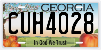 GA license plate CUH4028
