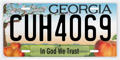 GA license plate CUH4069