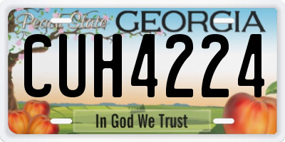 GA license plate CUH4224