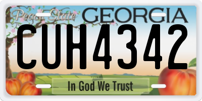 GA license plate CUH4342