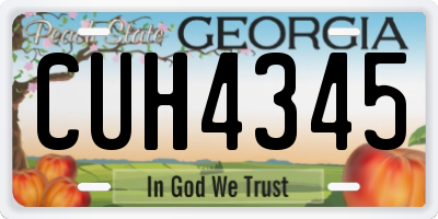 GA license plate CUH4345