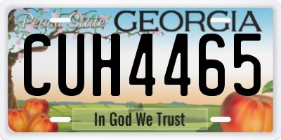 GA license plate CUH4465