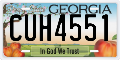 GA license plate CUH4551