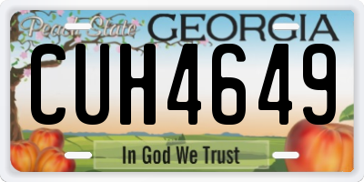 GA license plate CUH4649