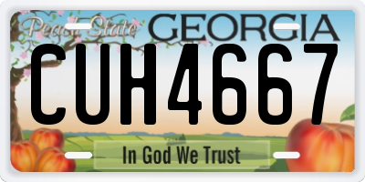 GA license plate CUH4667