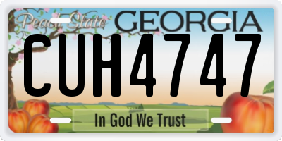 GA license plate CUH4747