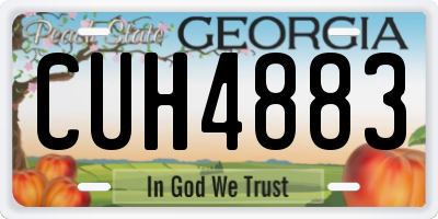 GA license plate CUH4883