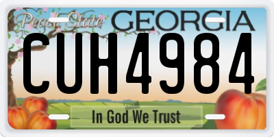 GA license plate CUH4984