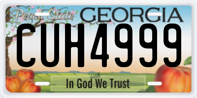 GA license plate CUH4999