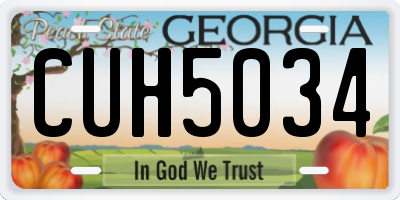 GA license plate CUH5034