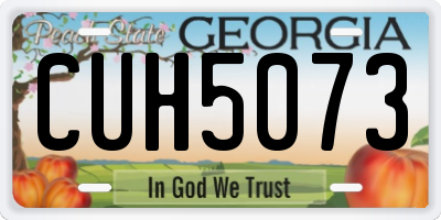 GA license plate CUH5073