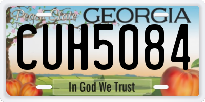 GA license plate CUH5084