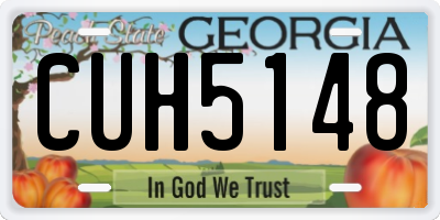 GA license plate CUH5148