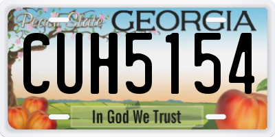 GA license plate CUH5154