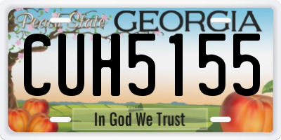 GA license plate CUH5155